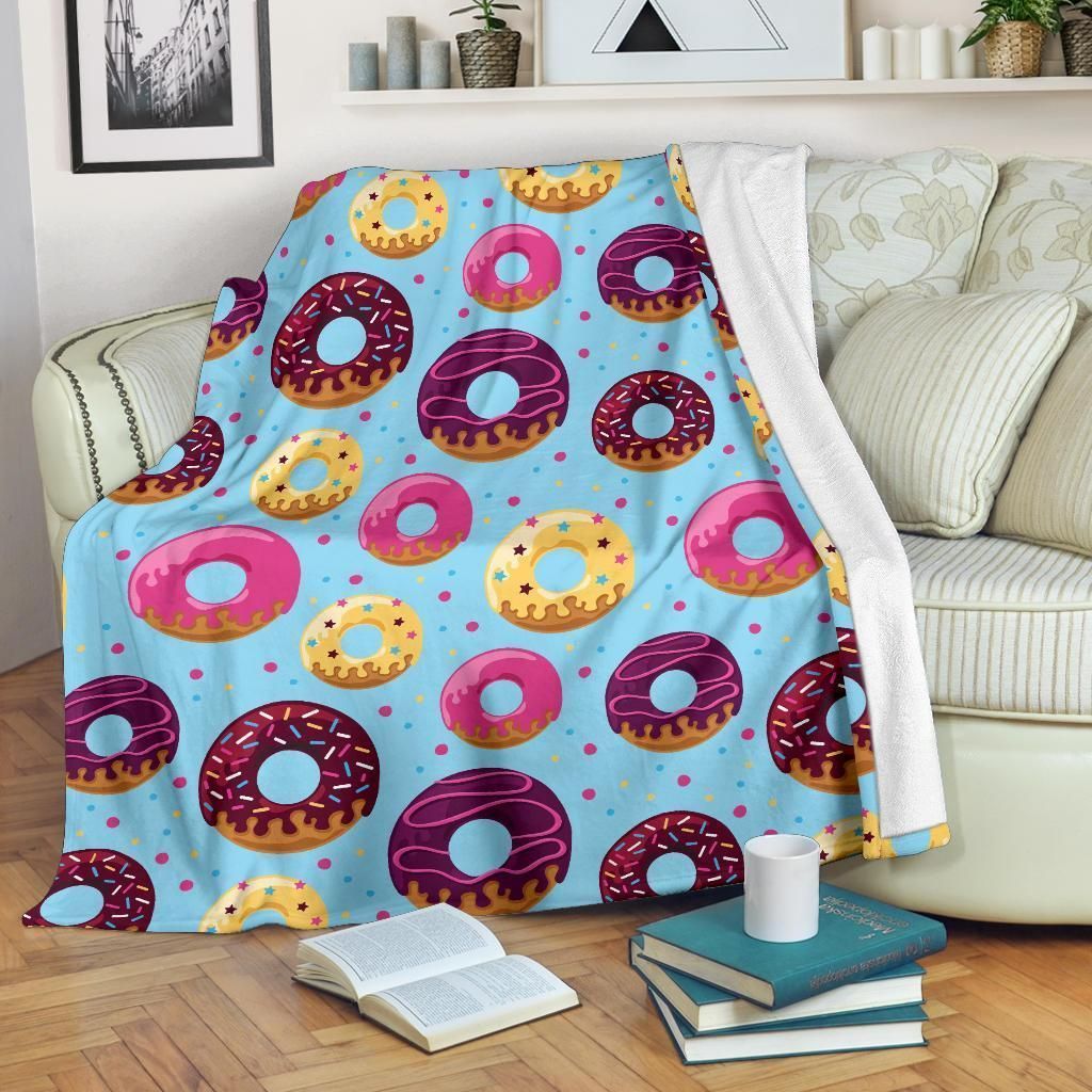 Yummy Food Donut Pattern Print Design Fleece Blanket