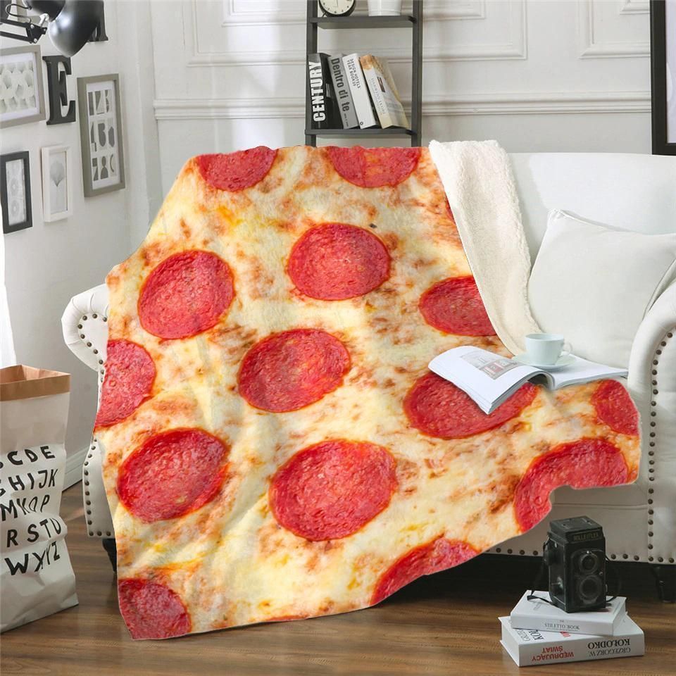 Yummy Pizza Sherpa Fleece Blanket