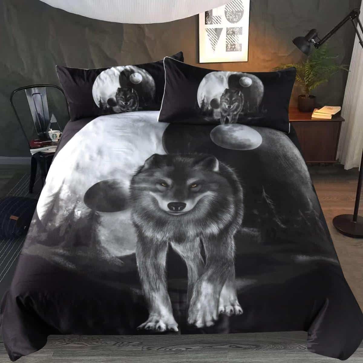 Wolve Luna Moon Wolf Bedding Set