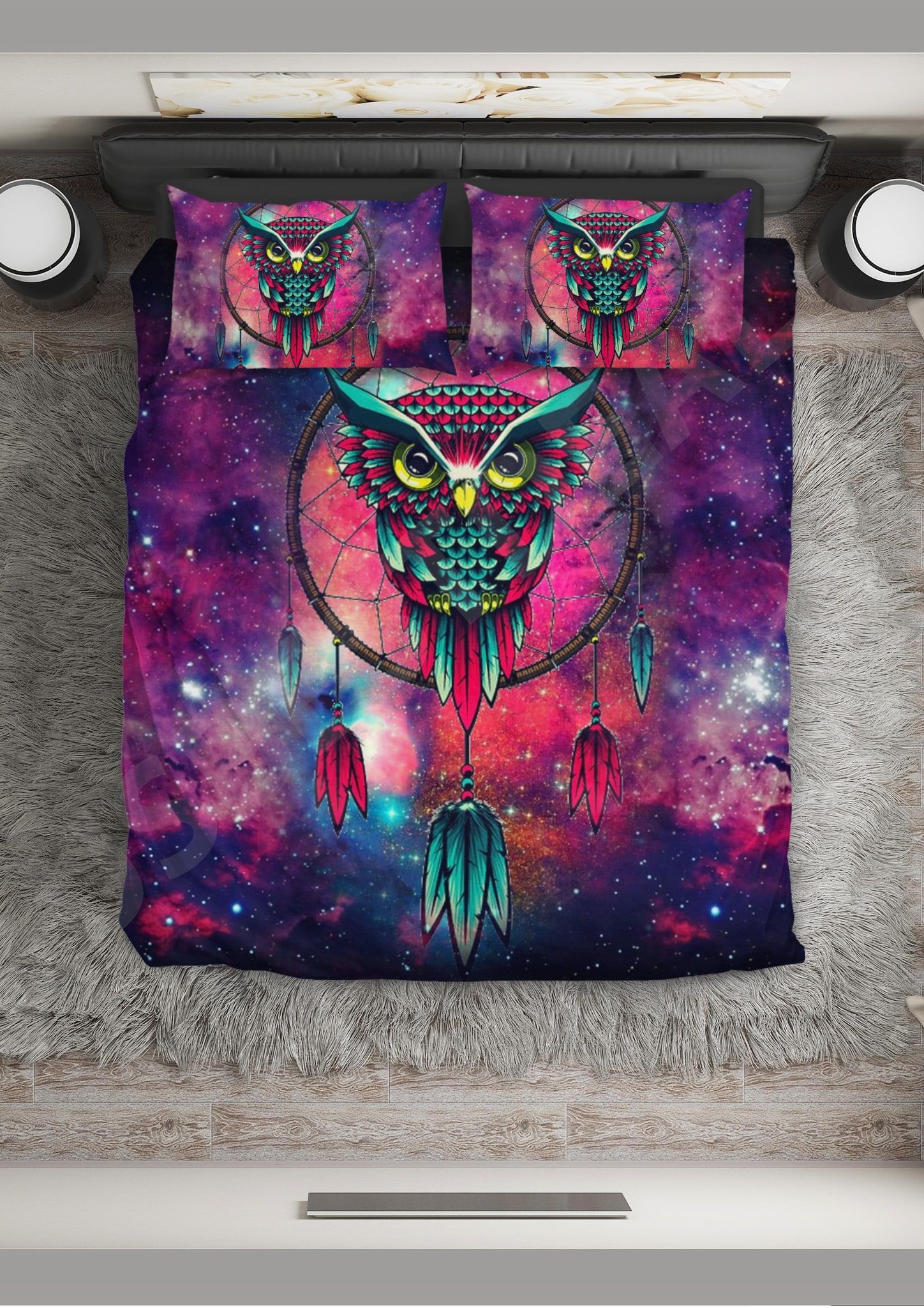 Owl Good Night World Bedding Set