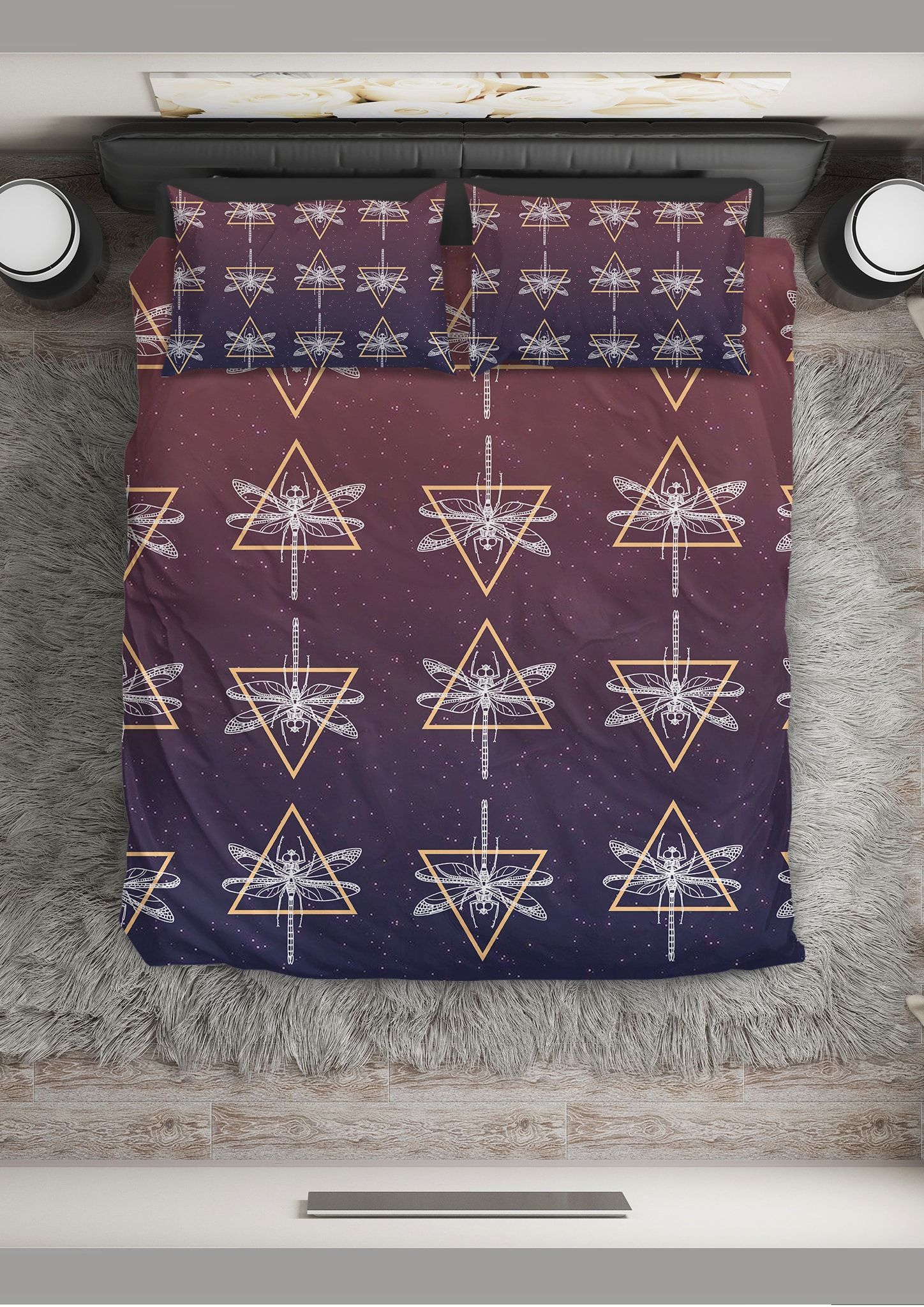Dragonfly Dragonfly In Triangle Bedding Set