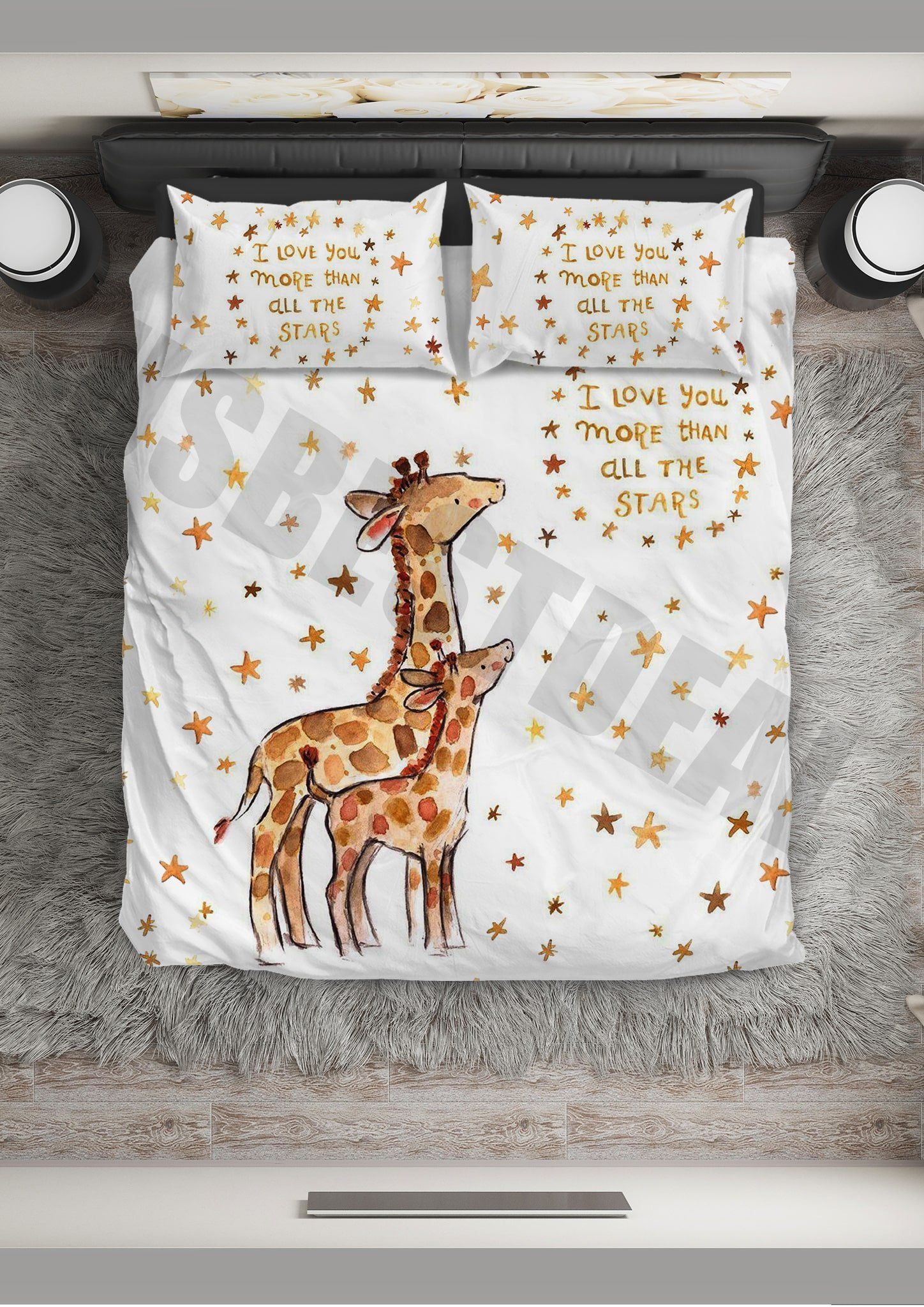 Giraffe All The Stars Bedding Set