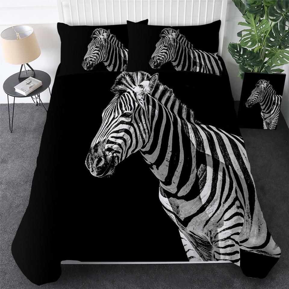 Zebra Black Bedding Set