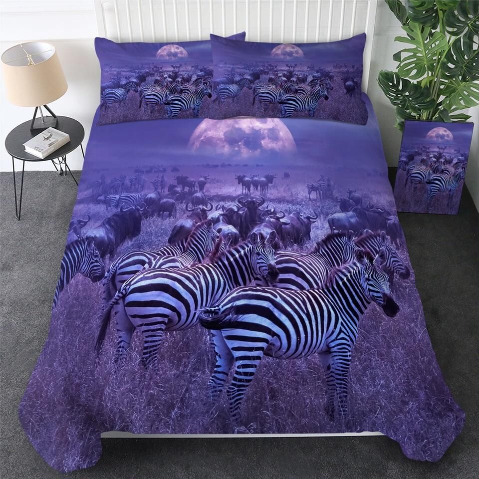 Zebra Purple Bedding Set