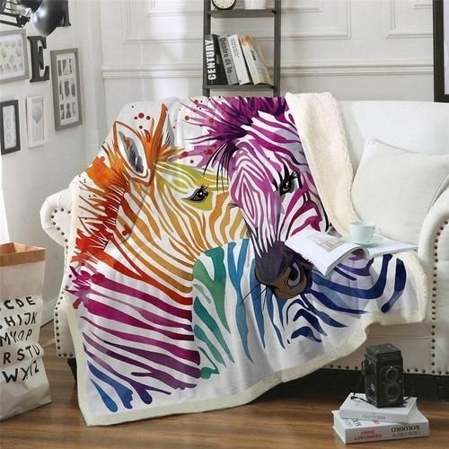 Zebra Safari Velvet Sherpa Fleece Blanket