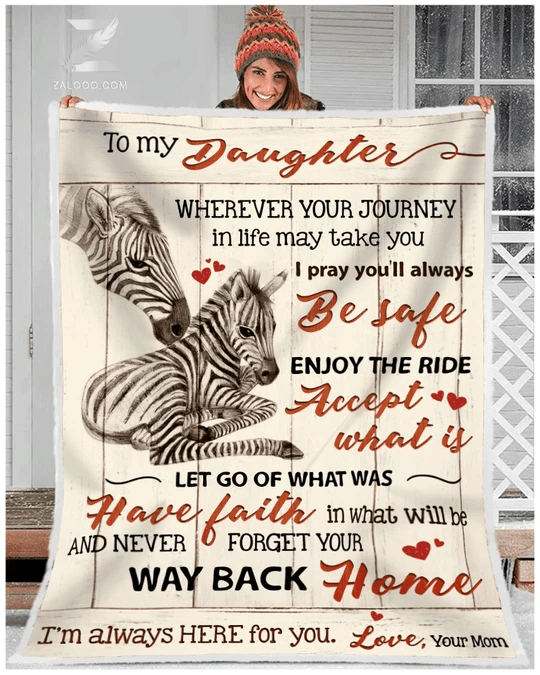Zebra To My Daughter Sherpa Fleece Blanket
