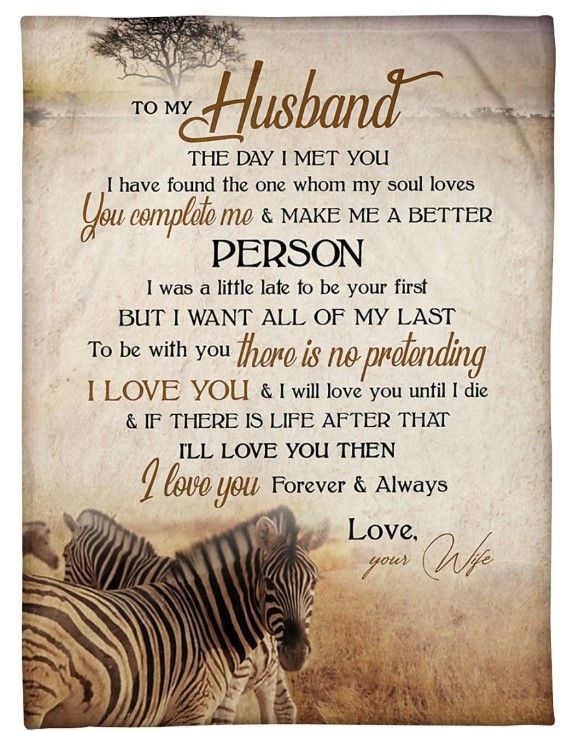 Zebra To My Husband I Love You Forever And Always Sherpa Fleece Blanket