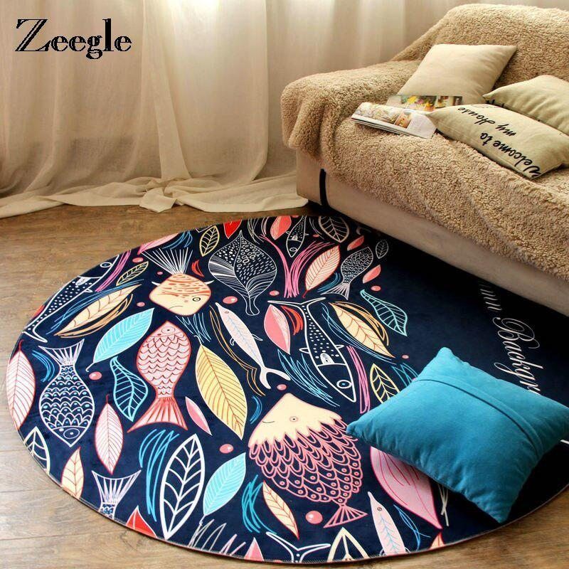 Zeegle Fish Round Carpet