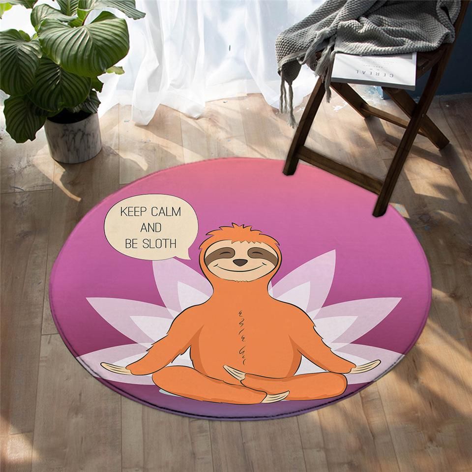 Zen Sloth Round Carpet