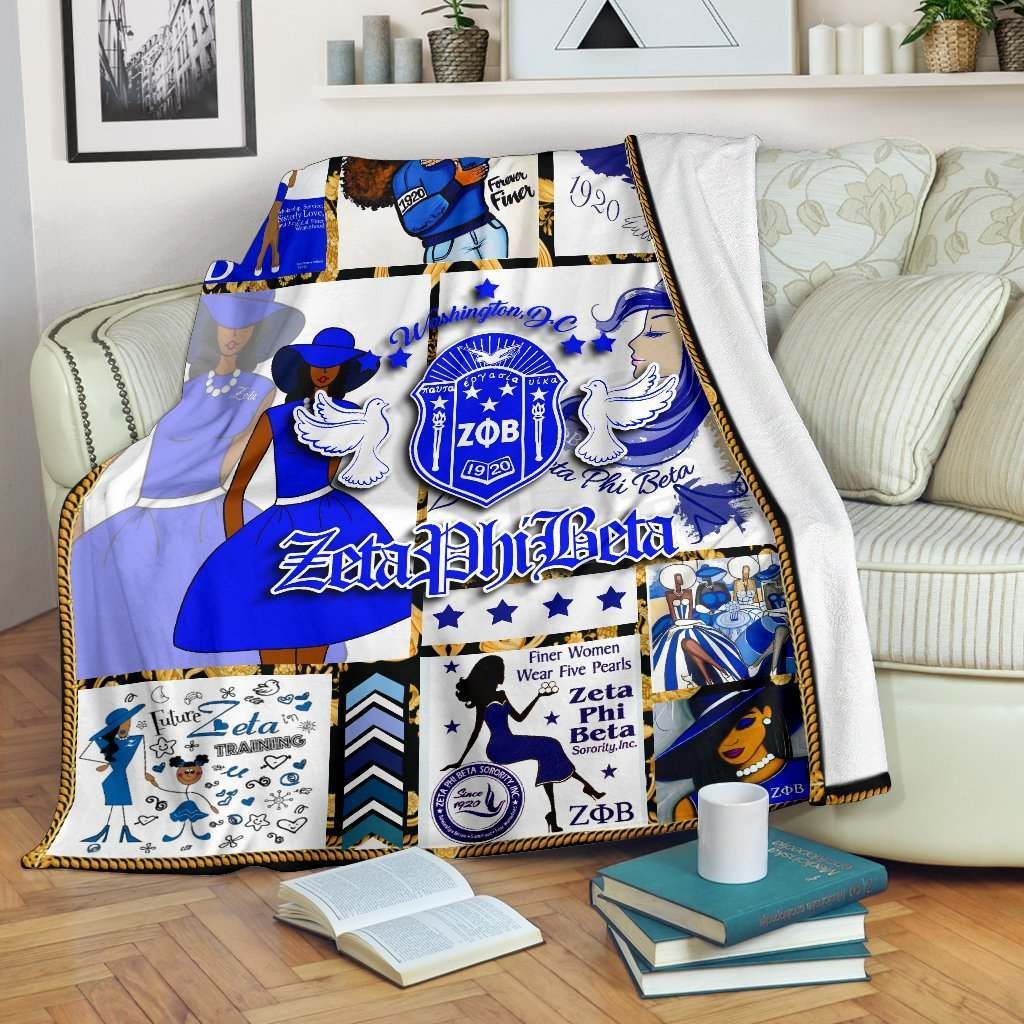 Zeta Phi Beta Sherpa Fleece Blanket