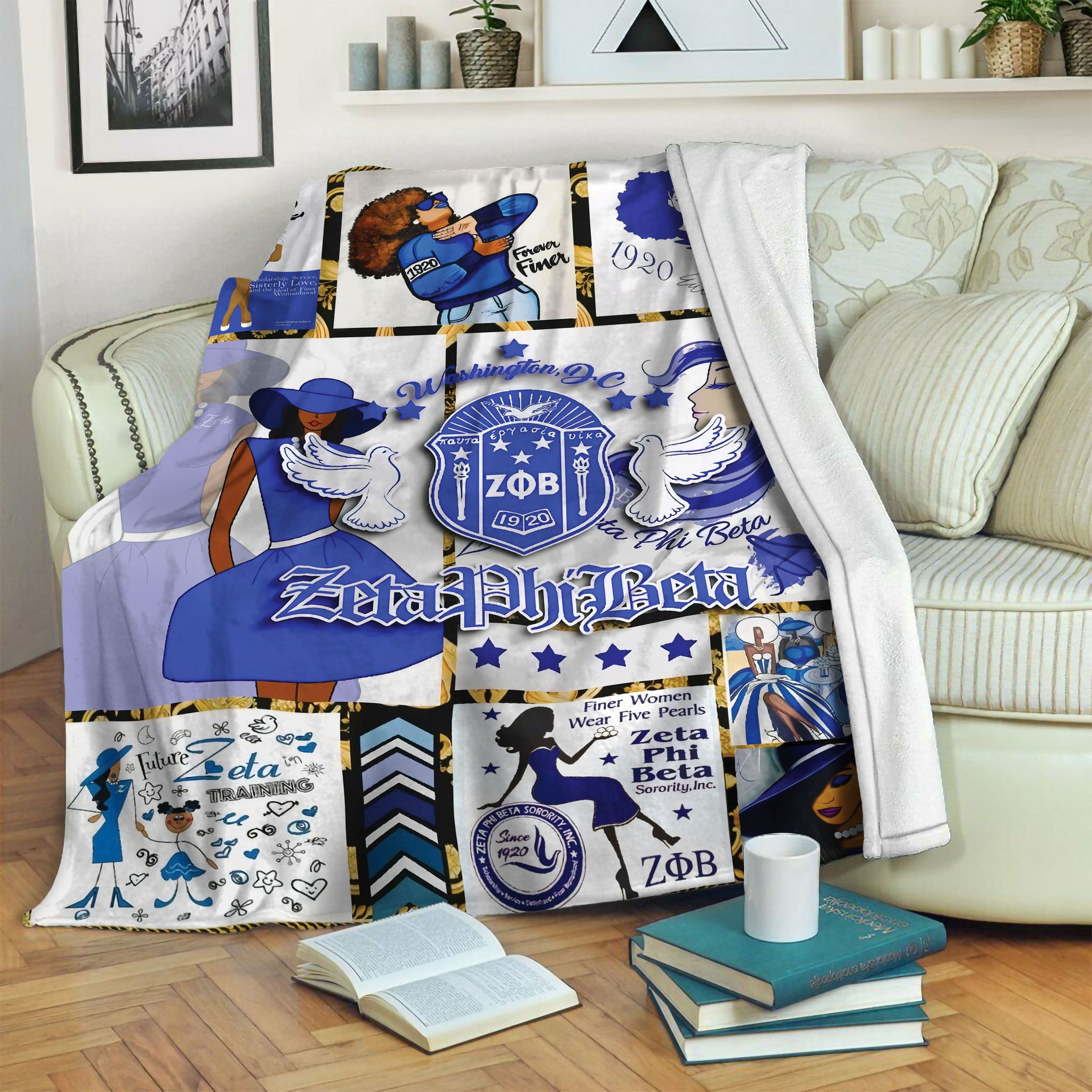 Zeta Phi Beta Fleece Blanket