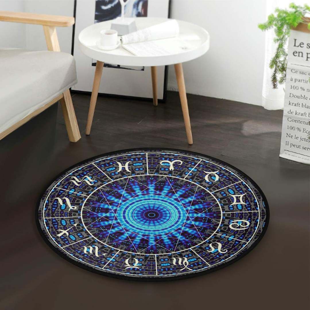 Zodiac Constellation Round Carpet