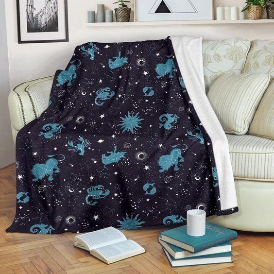 Zodiac Constellation Sherpa Fleece Blanket
