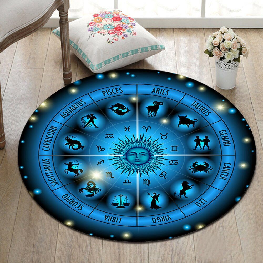 Zodiac Signs Round Carpet